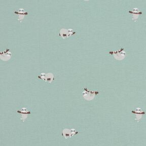 Katoenjersey Luiaards – licht mint, 