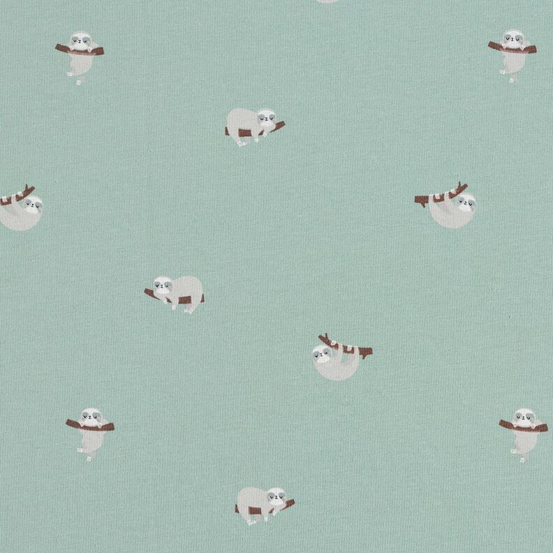 Katoenjersey Luiaards – licht mint, image number 1