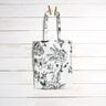 Decostof Half panama pittoreske bloemen – wit/zwart,  thumbnail number 8