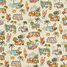 Katoenen stof cretonne Roadtrip surf – beige,  thumbnail number 1