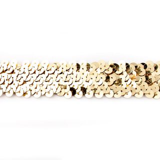 Elastische paillettenboord [30 mm] – goud metallic, 
