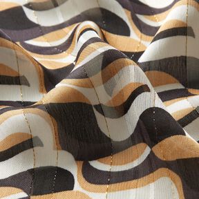 Chiffon Golven en burn-outstrepen met Glitter – beige/wit, 