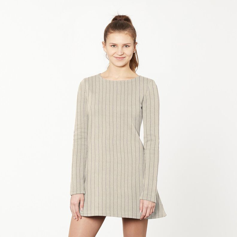 Gebreide jacquard krijtstrepen – beige/donkerbruin,  image number 5
