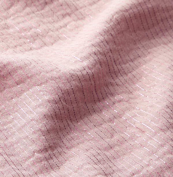 Katoen mousseline met glinsterende strepen – roze, image number 3