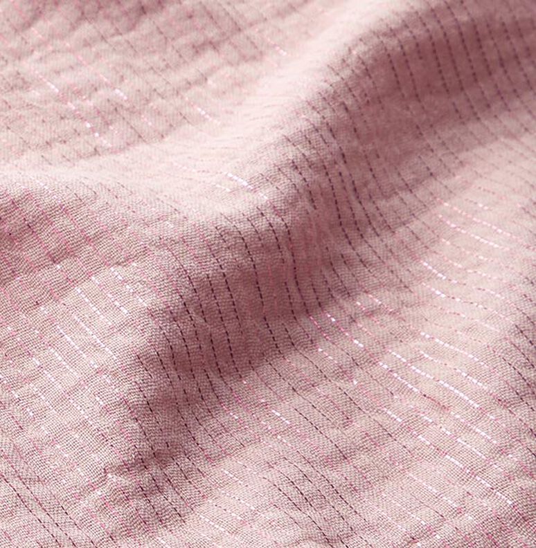 Katoen mousseline met glinsterende strepen – roze,  image number 3