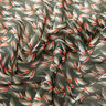 Crêpe chiffon bladpatroon – zwart/riet,  thumbnail number 2
