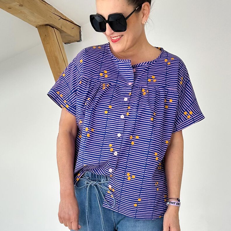 FRAU SUZY - losse blouse met korte mouwen en ruches, Studio Schnittreif | XS - XXL,  image number 2
