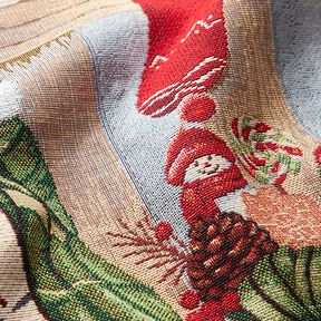 Panel Gobelin Kerstkat – lichtblauw/rood, 