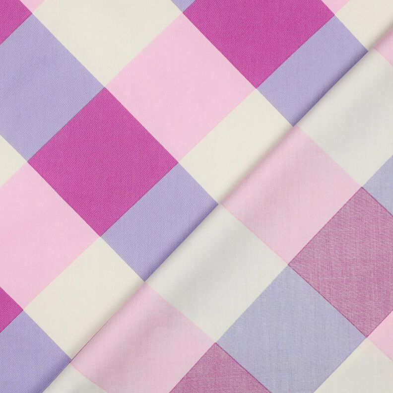 Katoensatijn Large Gingham | Nerida Hansen – pastelviolet/ecru,  image number 4