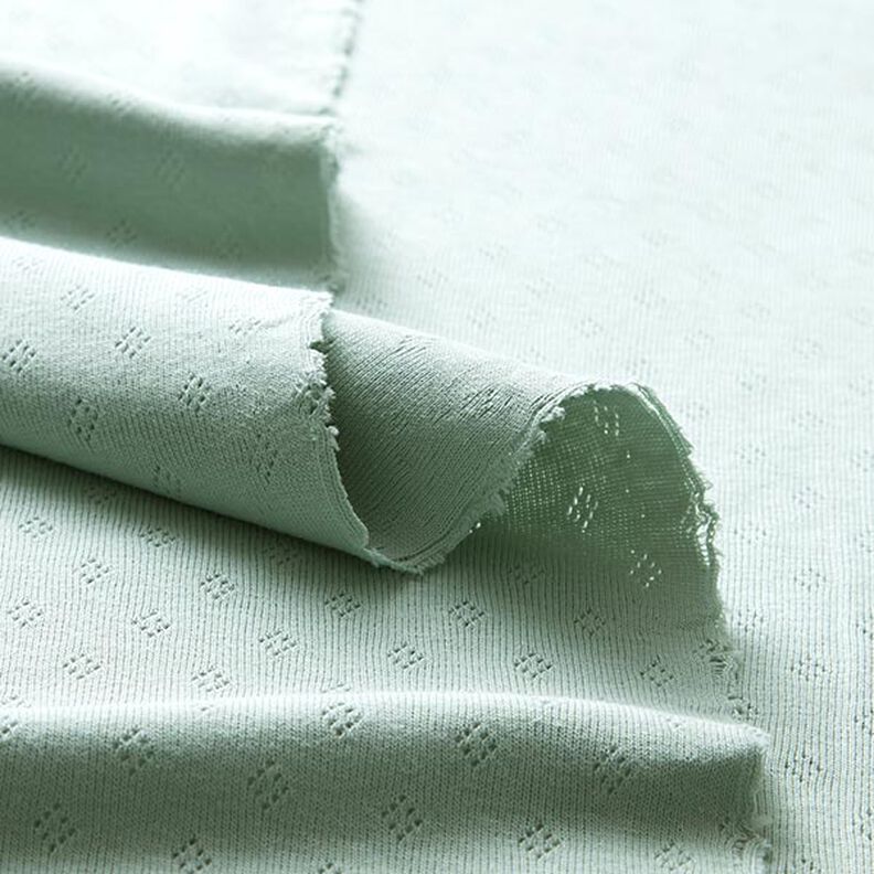 Fijngebreide jersey met gaatjesmotief – mint,  image number 4