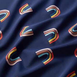 Badpakstof abstracte regenbogen – marineblauw, 
