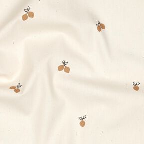 GOTS Katoenpopeline kleine citroenen | Poppy Fabrics – natuur/reekalf, 
