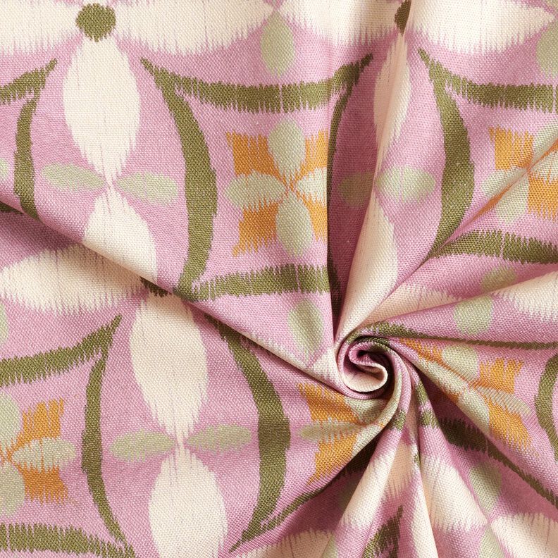 Decostof Canvas Borduurwerklook groot – pastelviolet/lichtbeige, image number 3