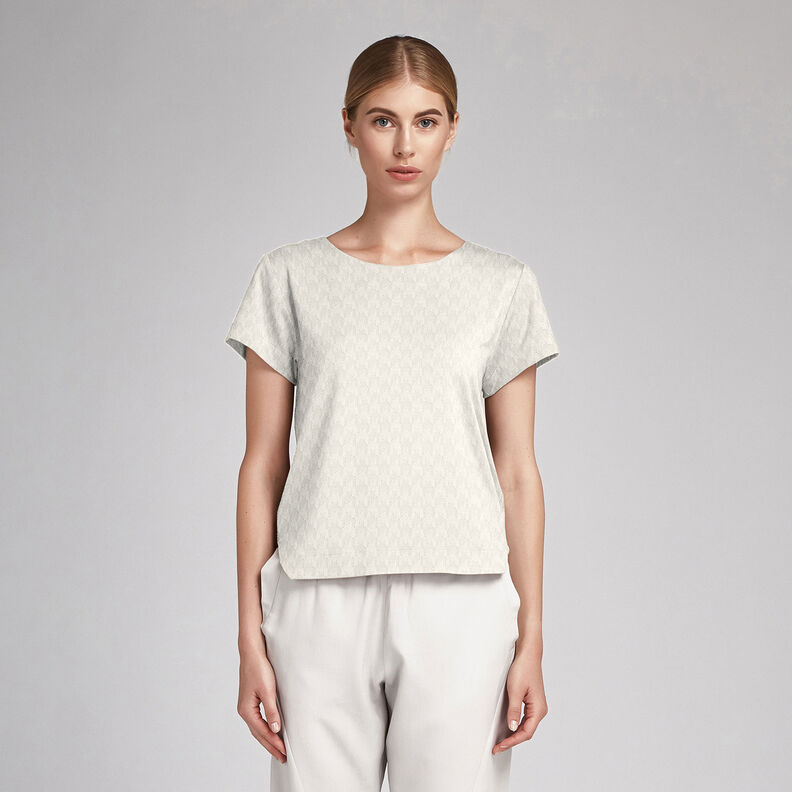 Jacquard Dobby pied-de-poule – ecru,  image number 7