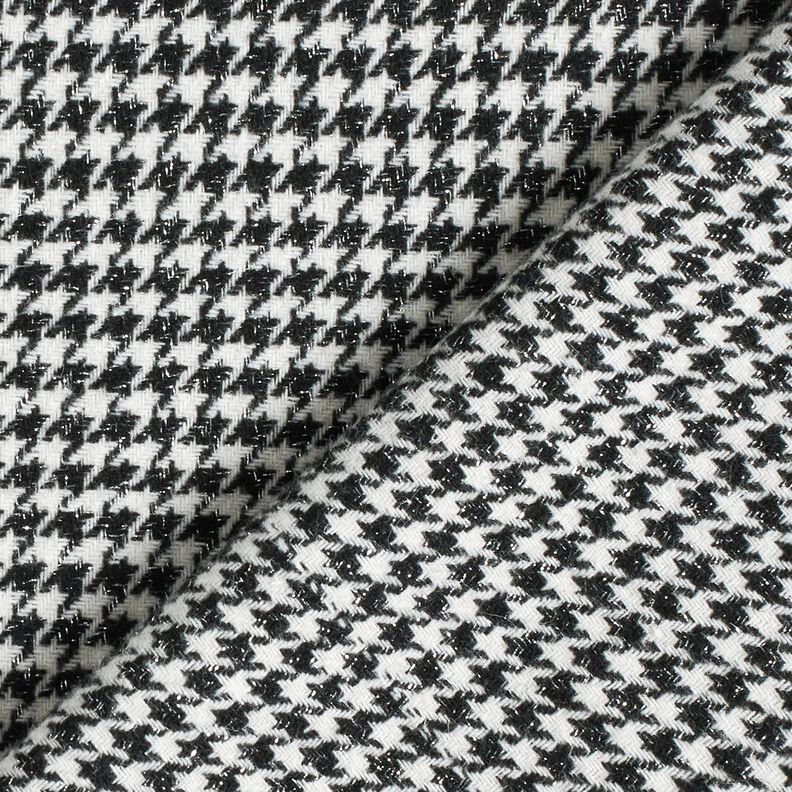 Mantelstof Wolmix Glitter pied-de-poule – zwart/ecru, image number 4