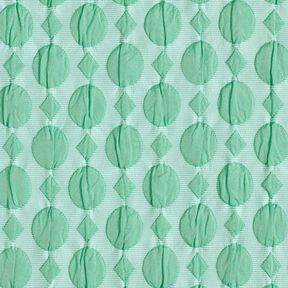 Cloqué stippen en diamanten – salie/ijsblauw, 