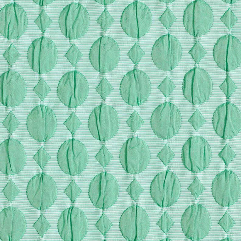 Cloqué stippen en diamanten – salie/ijsblauw,  image number 1
