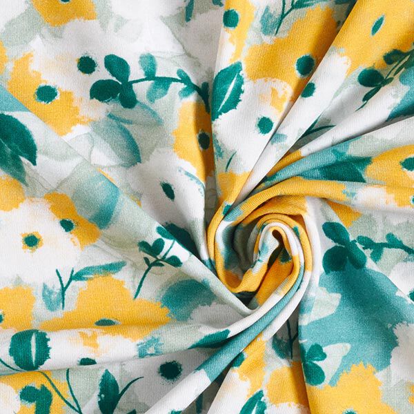GOTS katoenjersey vogels & bloemen | Tula B-waren – pastelgroen, image number 3