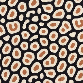 Decostof Half panama abstract luipaardpatroon – zwart/cashew, 