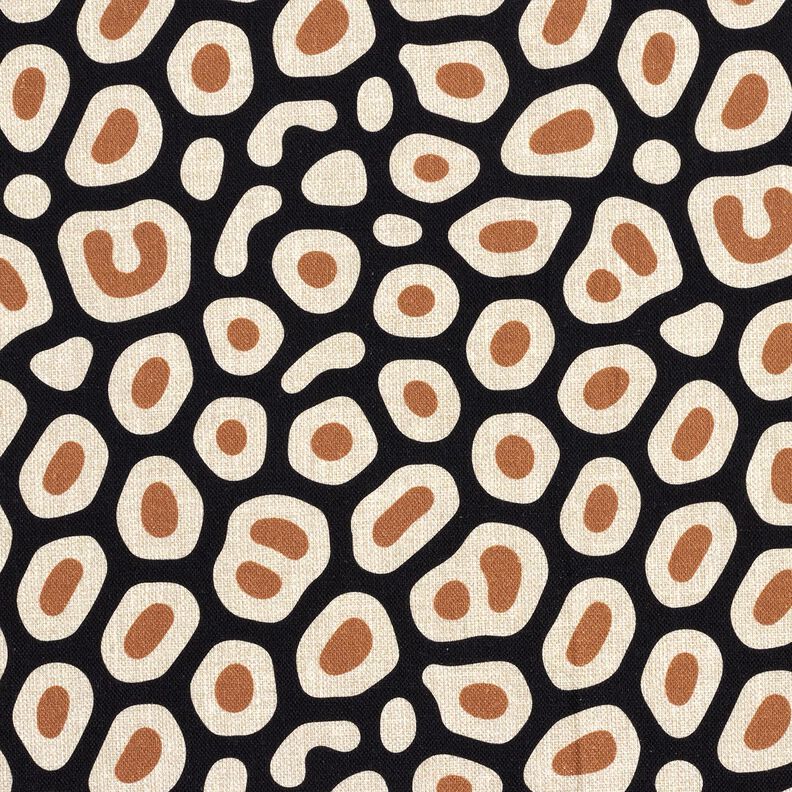 Decostof Half panama abstract luipaardpatroon – zwart/cashew, image number 1