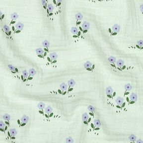Mousseline/dubbel gehaakte stoffen Bloemetjes | Poppy Fabrics – licht mint, 