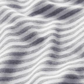 Doubleface jersey strepen effen – wit/grijs, 