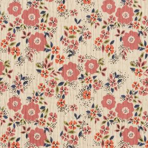 Mousseline/dubbel gehaakte stoffen Bloemenzee – licht taupe, 