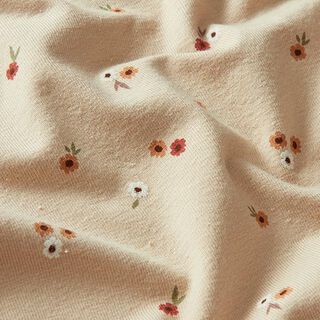 Katoenjersey Mini-bloempjes – champagne, 