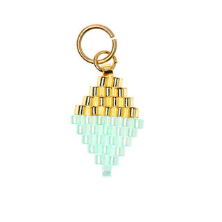 Hanger Brick Stitch Ruit [10 mm  x 15 mm] | Rico Design – goud/blauw, 