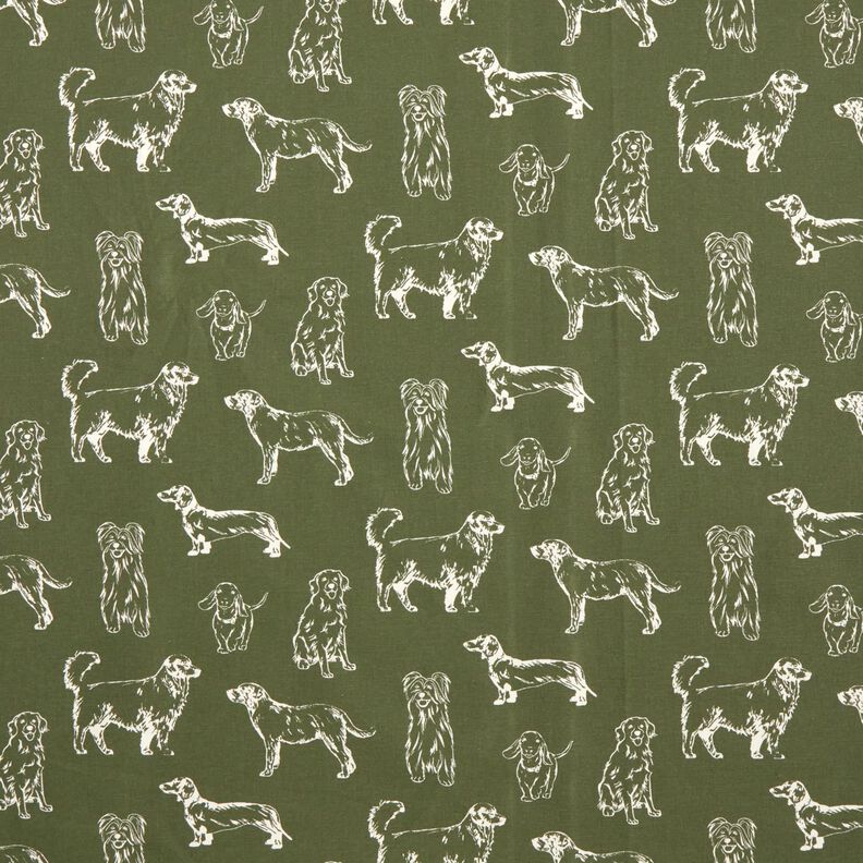Decostof Canvas Honden – donkergrenen/creme,  image number 1