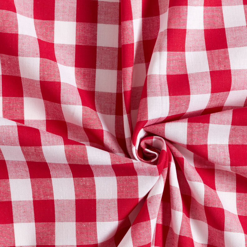 Katoenen stof Vichy ruit 1,7 cm – rood/wit,  image number 3