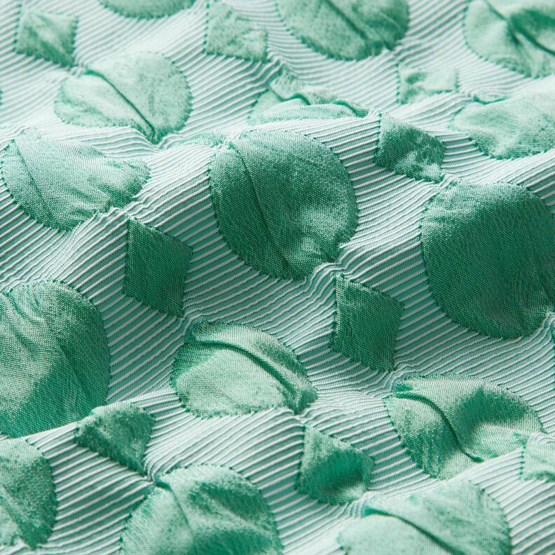 Cloqué stippen en diamanten – salie/ijsblauw,  image number 2