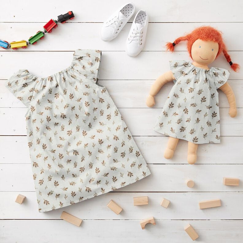 Mousseline/dubbel gehaakte stoffen Takken | Poppy Fabrics – ivoor/mocca,  image number 5