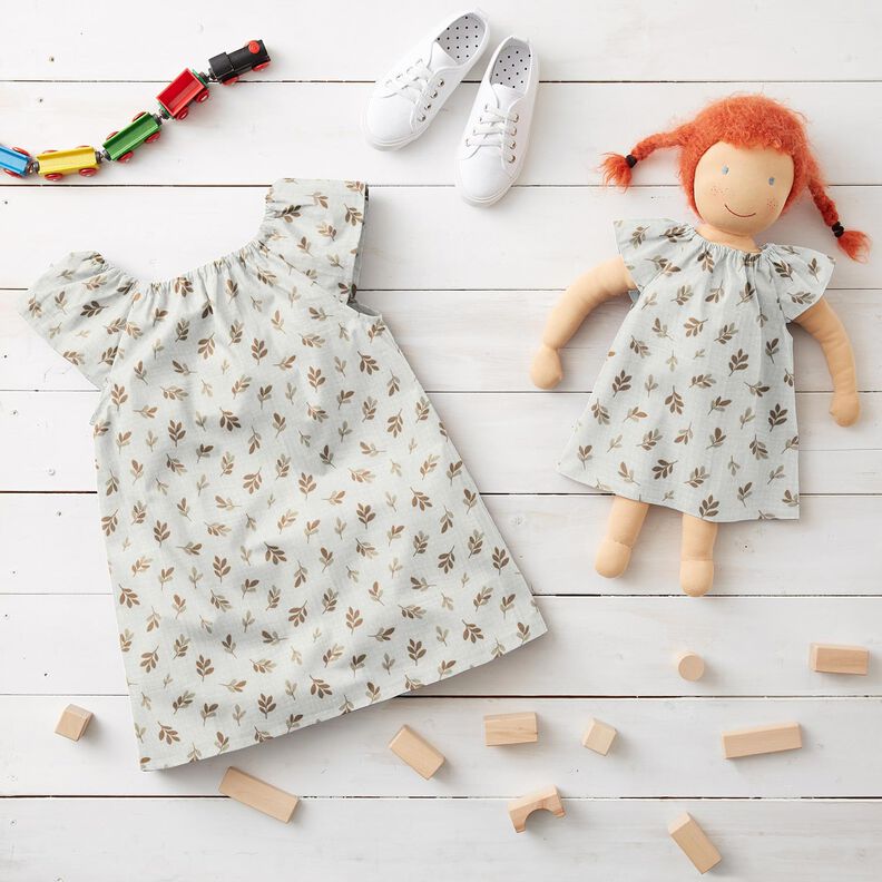 Mousseline/dubbel gehaakte stoffen Takken | Poppy Fabrics – ivoor/mocca, image number 5