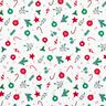 Katoenen stof Cretonne Kerstdecoraties – wit/groen,  thumbnail number 1