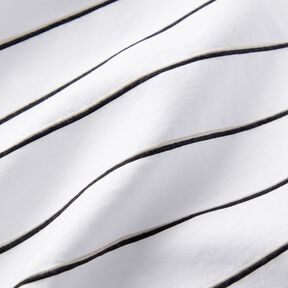Katoenmix brede strepen – wit/zwart, 