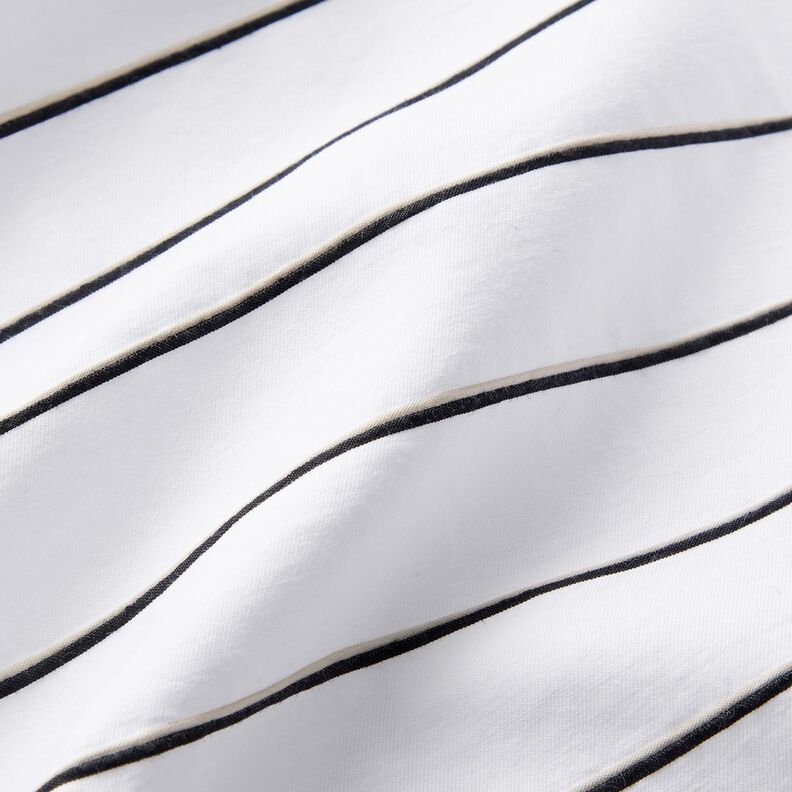 Katoenmix brede strepen – wit/zwart,  image number 2