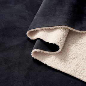 Velours met sherpa bonten achterkant – zwart, 