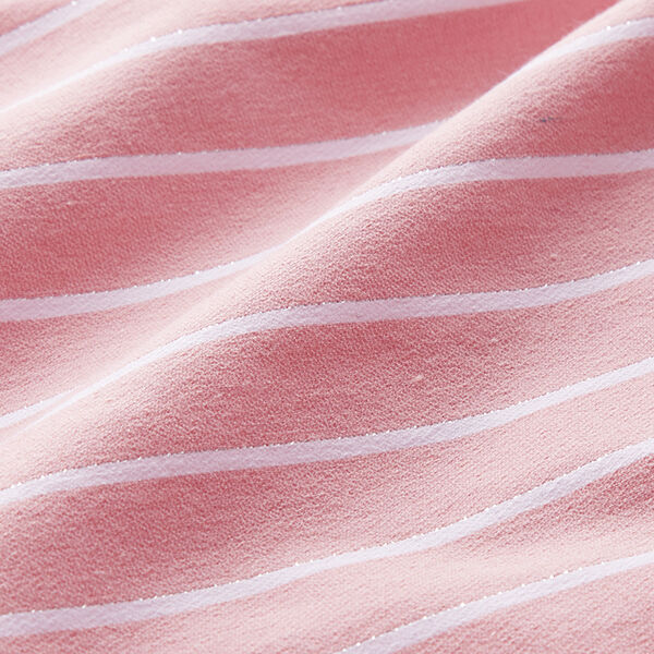 Viscose stretch met glitterstrepen – roze/wit,  image number 2