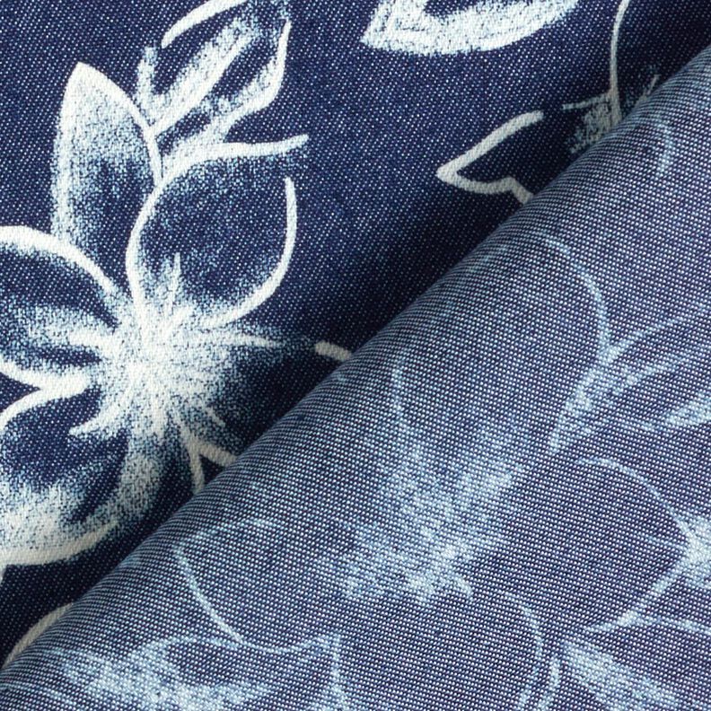 Chambray Zomerse bloesems – marineblauw/ecru,  image number 4