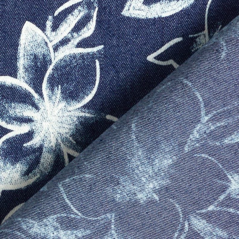 Chambray Zomerse bloesems – marineblauw/ecru, image number 4