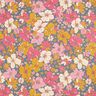 Katoenen stof Cretonne grote bloemenpracht – blauwgrijs/pink,  thumbnail number 1