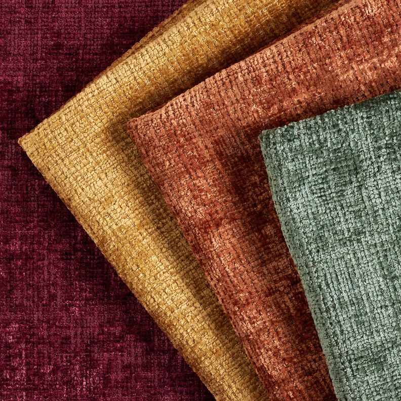Bekledingsstof Chenille Effen – donkergrenen,  image number 4