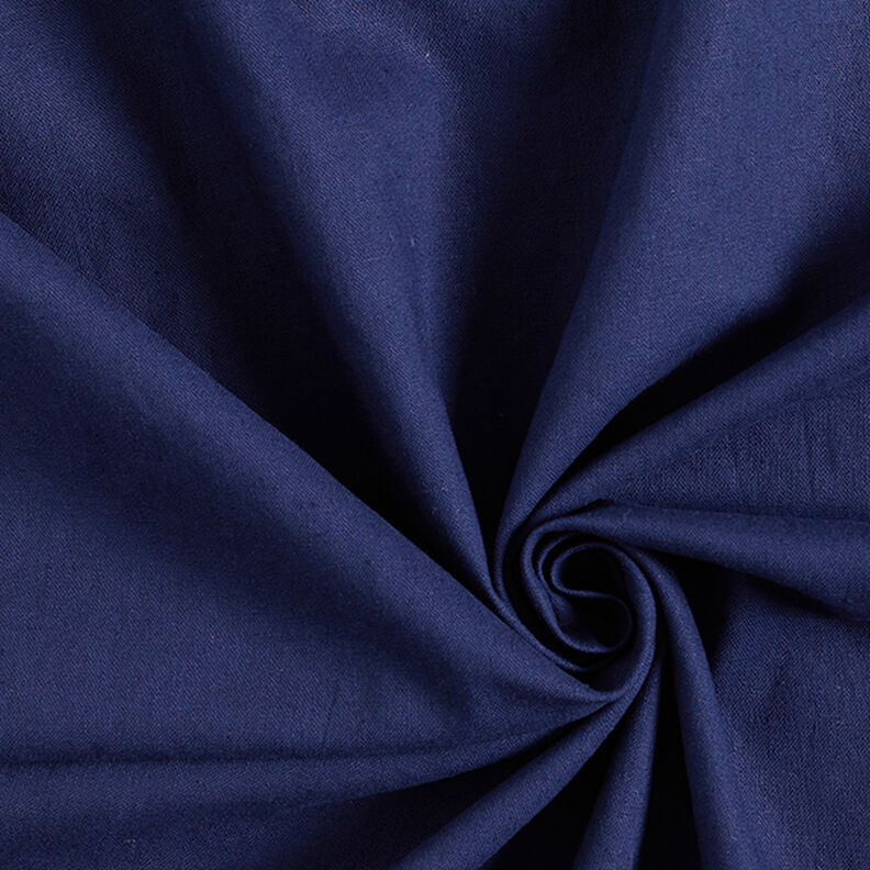 Linnen-katoen-mix Effen – marineblauw,  image number 1