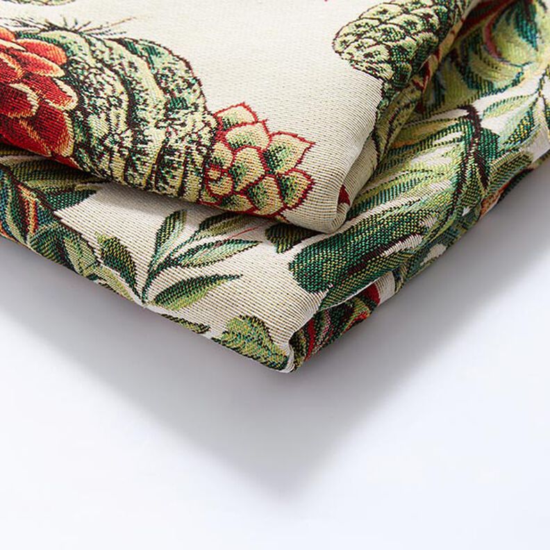 Jacquard gobelin Monstera palmen – groen/rood,  image number 5