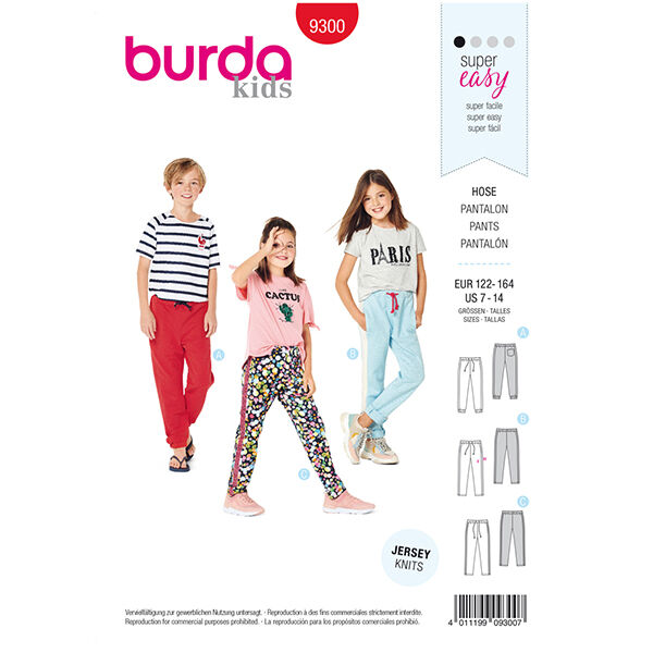 Sweatpants, Burda 9300 | 122 - 164, image number 1