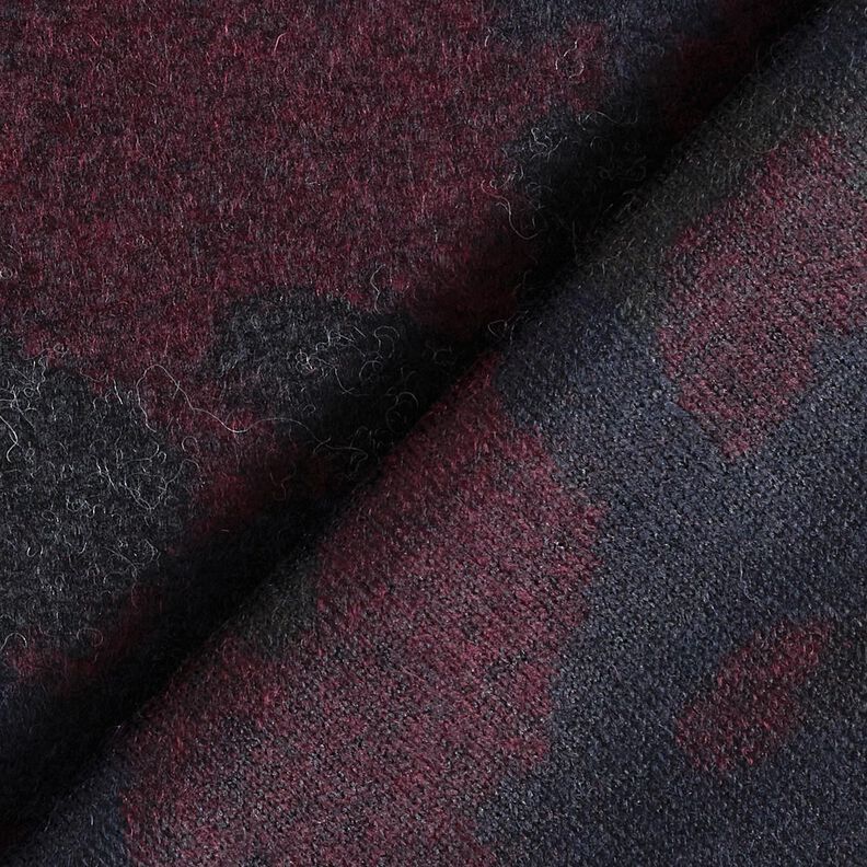 Mantelstof Wolmix Camouflage – zwart/merlot,  image number 4