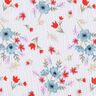 Mousseline/dubbel gehaakte stoffen Lentebloemen met tulpen – wit/oranje,  thumbnail number 1