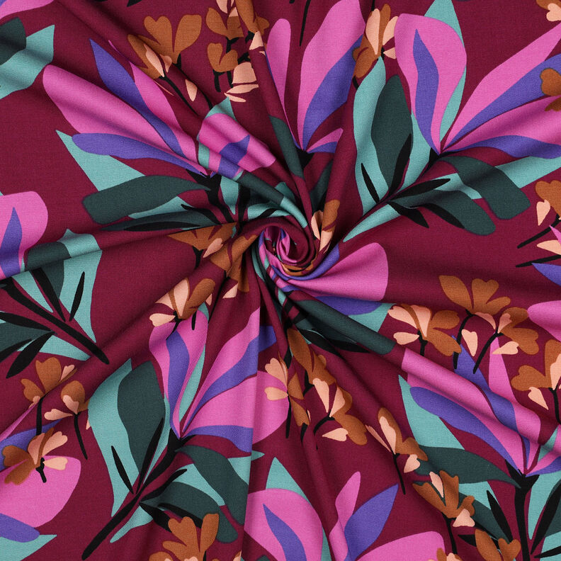 Viscosestof stretch Spring Garden | Nerida Hansen – kaasjeskruid/blauwe spar,  image number 3