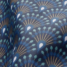 Gecoate katoen Vakken pauw-look – blauw, 